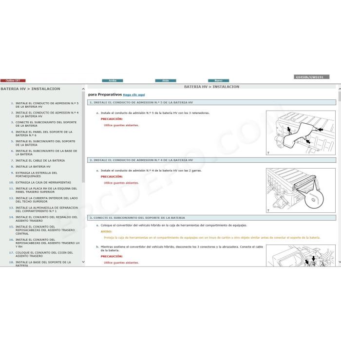 LEXUS GS450h HYBRID 2006 - 2012 MANUAL DE SERVICIO (Spanish)
