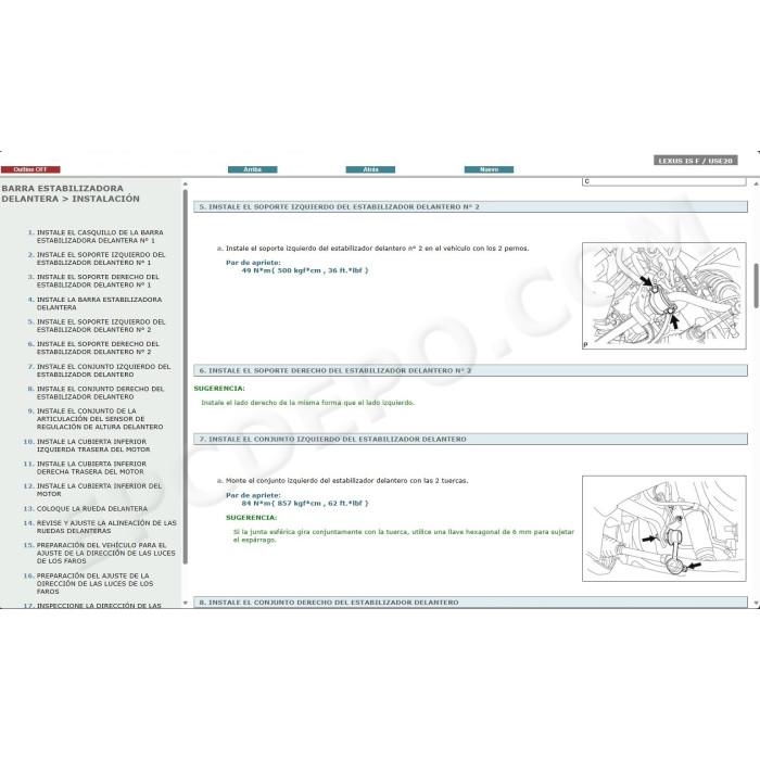 LEXUS IS F 2007 - 2014 MANUAL DE SERVICIO (Spanish)