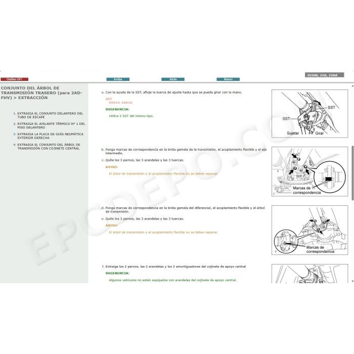 LEXUS IS300 / IS250 / IS220D 2005 - 2013 MANUAL DE SERVICIO (Spanish)