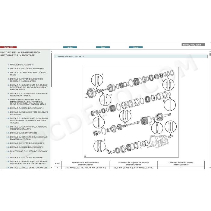 LEXUS IS300 / IS250 / IS220D 2005 - 2013 MANUAL DE SERVICIO (Spanish)