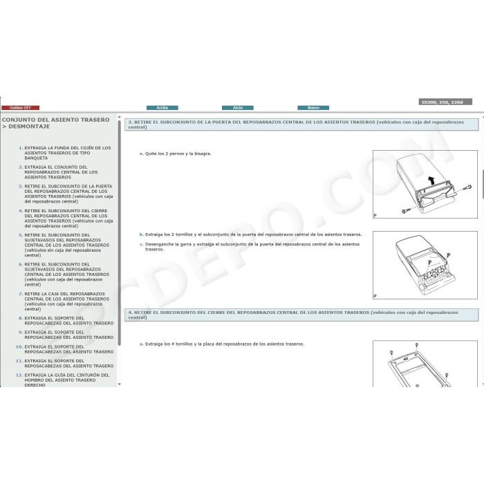 LEXUS IS300 / IS250 / IS220D 2005 - 2013 MANUAL DE SERVICIO (Spanish)
