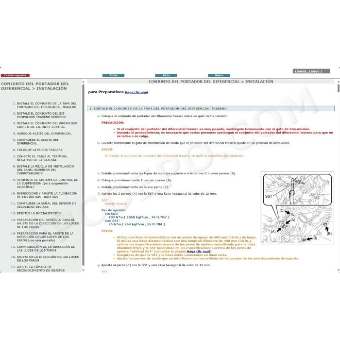 LEXUS LS460 LS460L 2006 - 2017 MANUAL DE SERVICIO (Spanish)