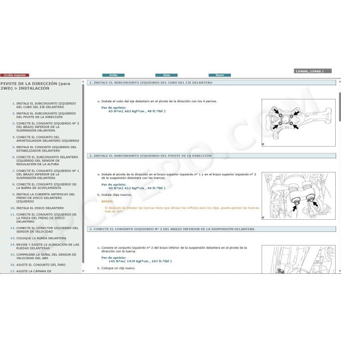 LEXUS LS460 LS460L 2006 - 2017 MANUAL DE SERVICIO (Spanish)