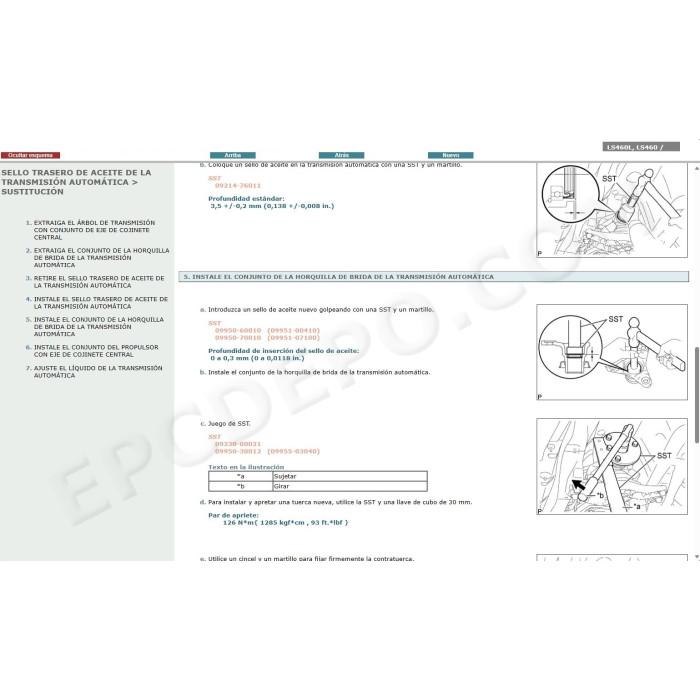 LEXUS LS460 LS460L 2006 - 2017 MANUAL DE SERVICIO (Spanish)