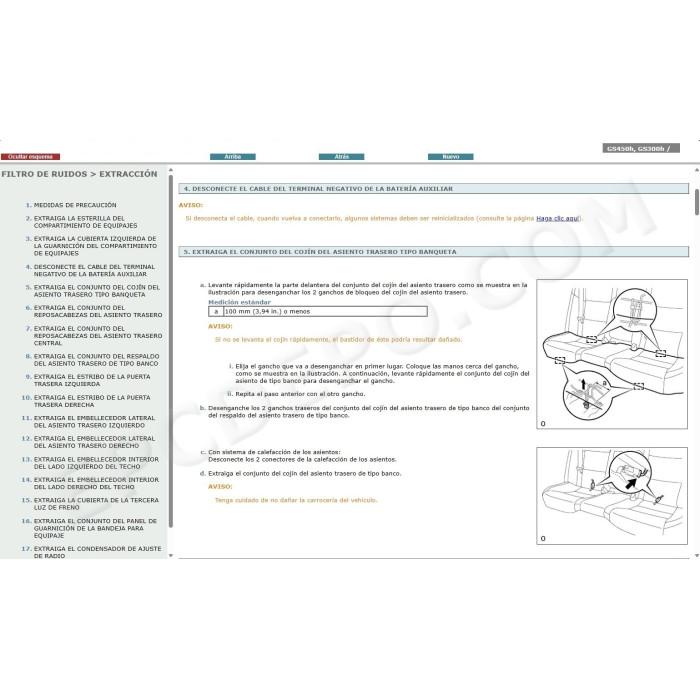 LEXUS GS300h / GS450h HYBRID 2012 - 2020 MANUAL DE SERVICIO (Spanish)