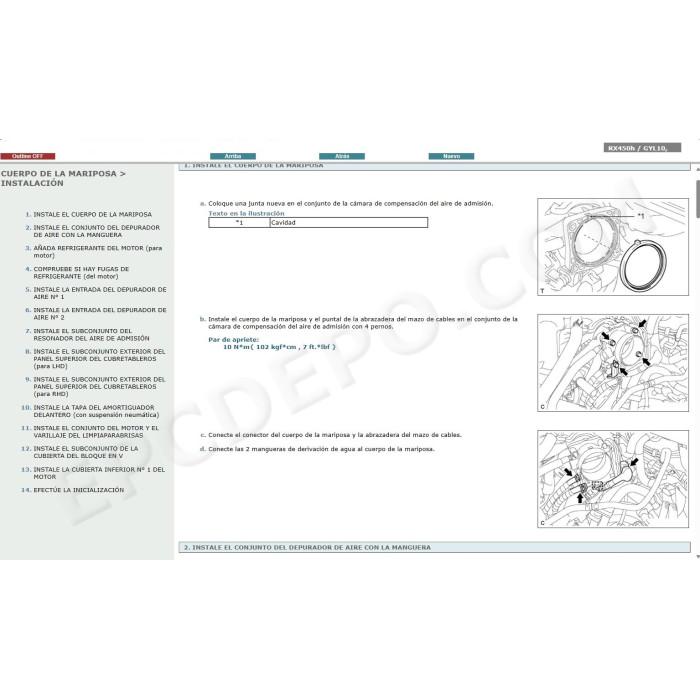 LEXUS RX450h HYBRID 2009 - 2015 MANUAL DE SERVICIO (Spanish)