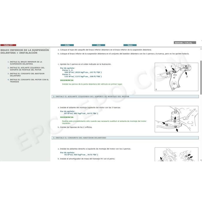 LEXUS RX450h HYBRID 2009 - 2015 MANUAL DE SERVICIO (Spanish)