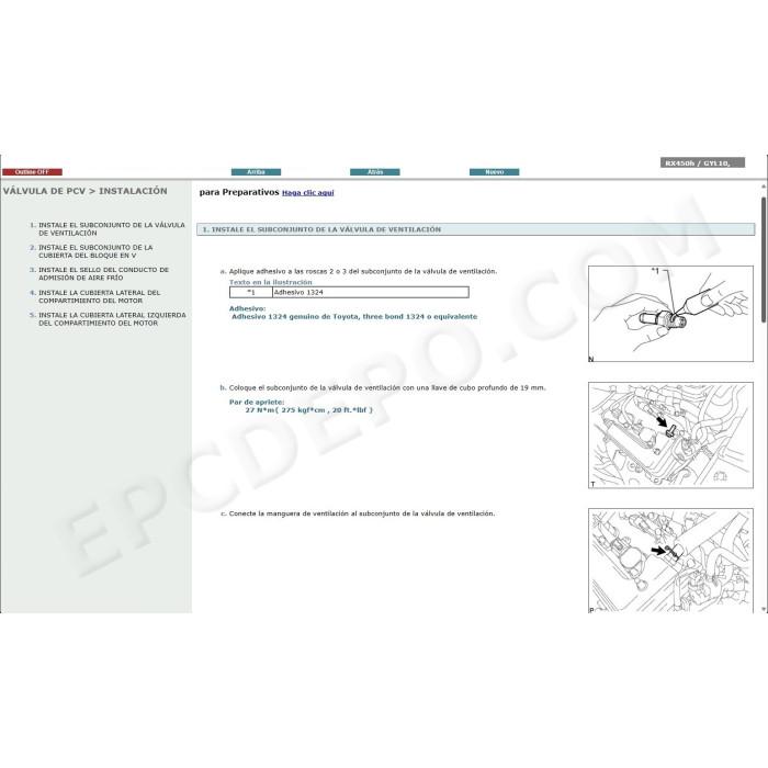 LEXUS RX450h HYBRID 2009 - 2015 MANUAL DE SERVICIO (Spanish)