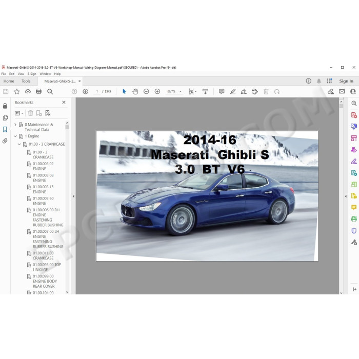 Maserati Ghibli S 2014 - 2016 workshop service manual