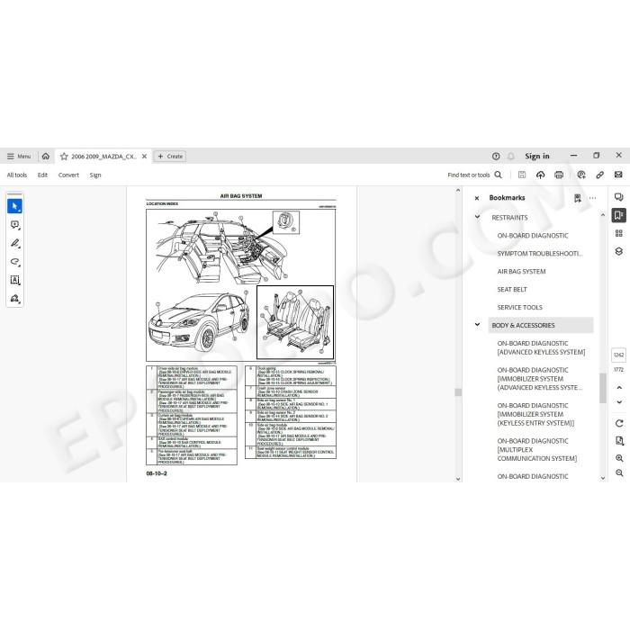 Mazda CX-7 2006 - 2009 service & repair manual