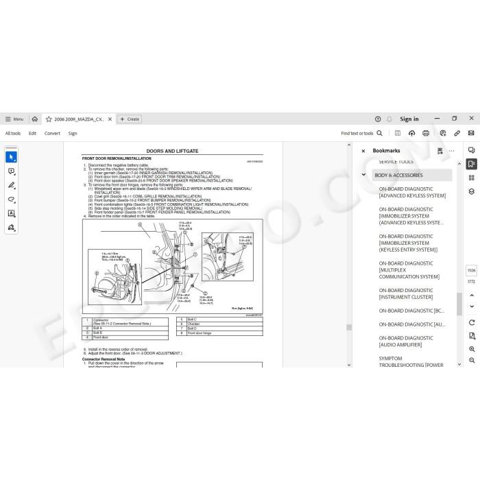 Mazda CX-7 2006 - 2009 service & repair manual