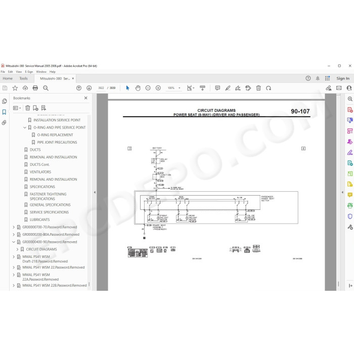 Mitsubishi 380 2005 - 2008 service manual
