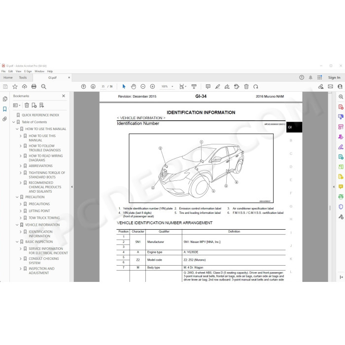 Nissan Murano Z52 2014 - 2018 service manual