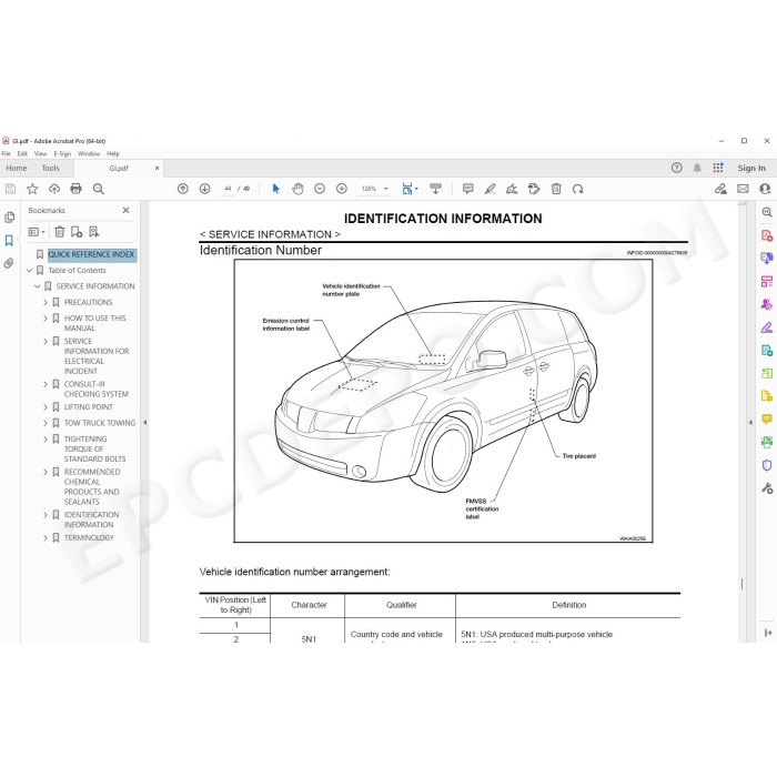 Nissan Quest 2006 - 2010 service manual