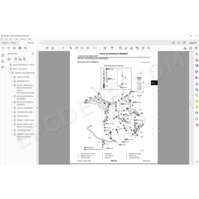 Nissan Quest 2006 - 2010 service manual