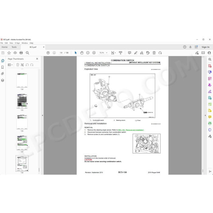 Nissan Rogue T32 2014 - 2017 service manual