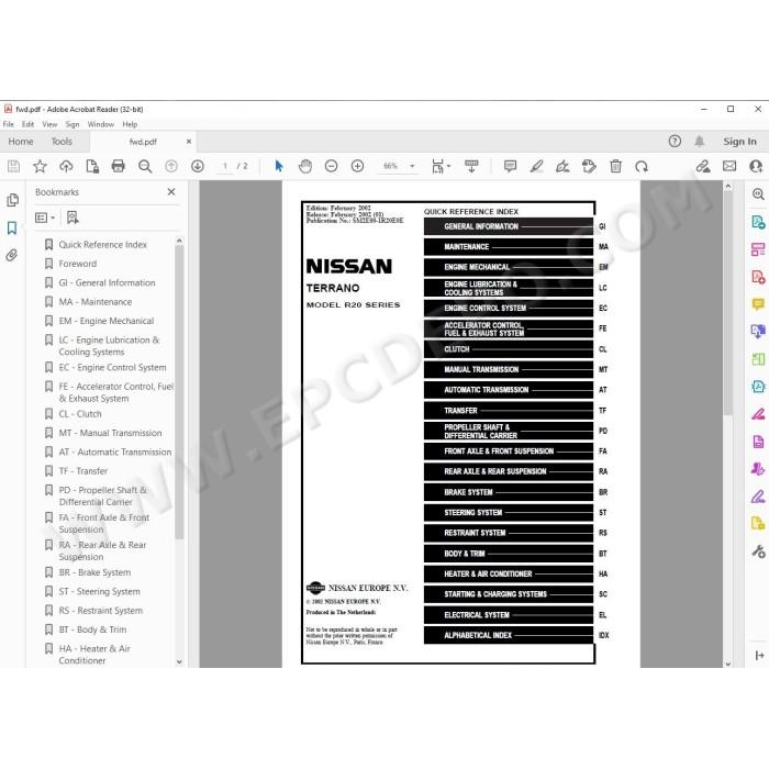 Nissan Terrano R20 1993 - 2006 service manual