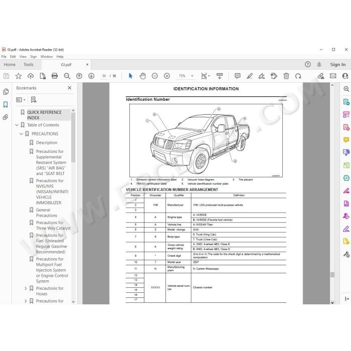 Nissan Titan 2004 - 2009 service manual