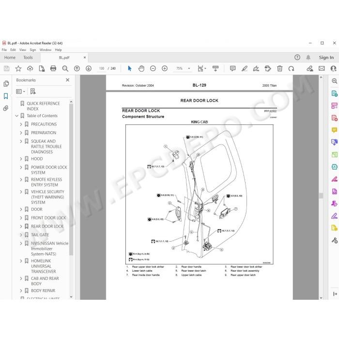 Nissan Titan 2004 - 2009 service manual