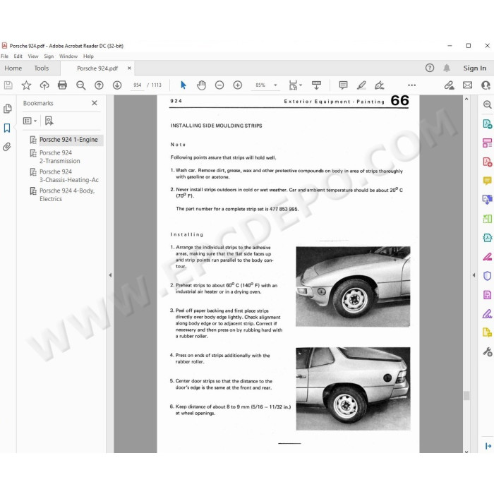 Porsche 924 1976 - 1988 Workshop Service Manual