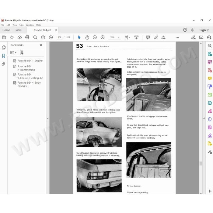 Porsche 924 1976 - 1988 Workshop Service Manual