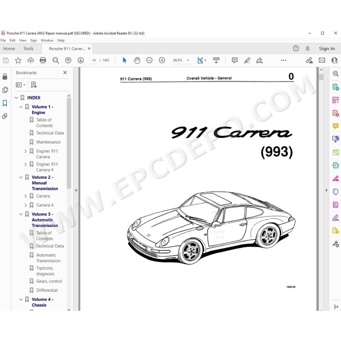 Porsche 911 Carrera 1994 - 1998 Workshop Service Manual