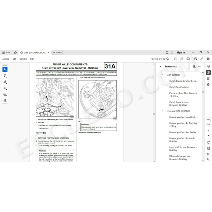 Renault Clio 2005 - 2013 service manual