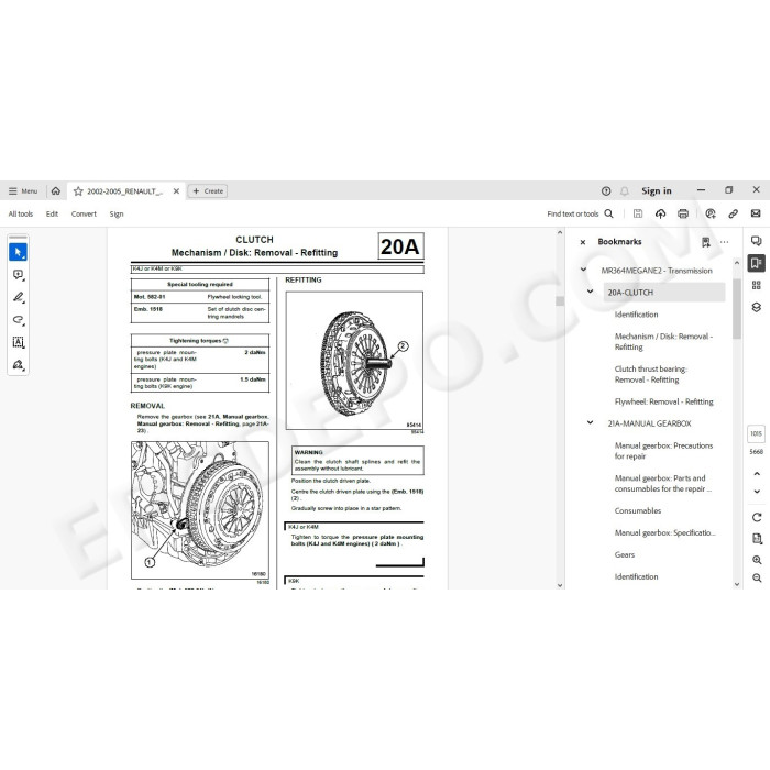Renault Megane 2002 - 2005 service manual