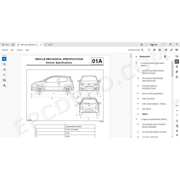 Renault Twingo 2007 - 2014 service manual