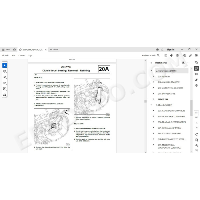 Renault Twingo 2007 - 2014 service manual