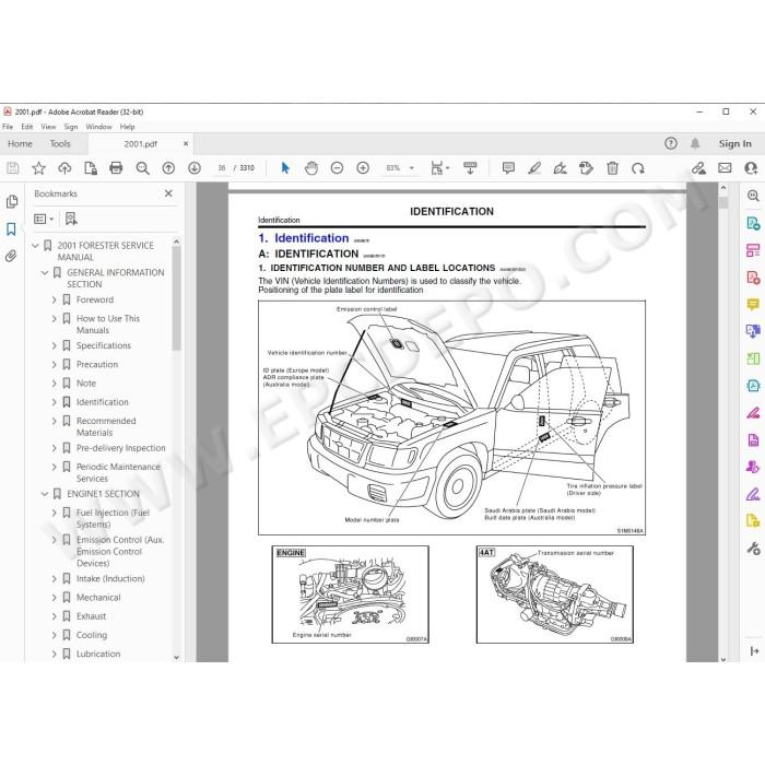 Subaru Forester 1999 - 2004 service manual