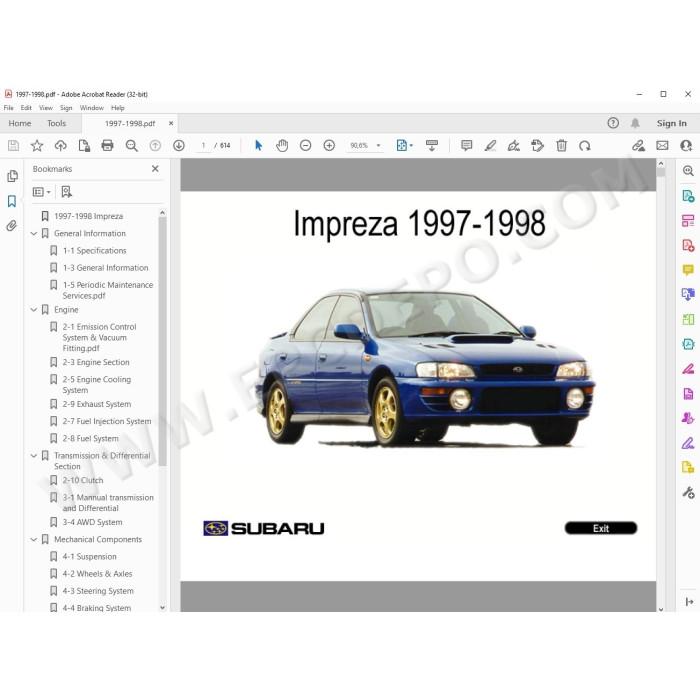Subaru Impreza 1997 - 1998 service manual