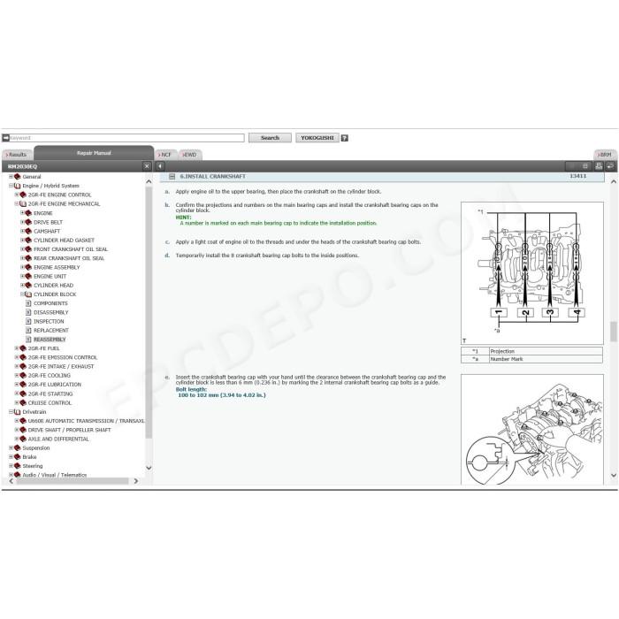 TOYOTA AURION 2012 - 2017 SERVICE & REPAIR MANUAL