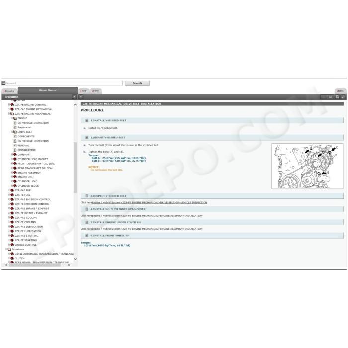 TOYOTA COROLLA 2013 - 2018 SERVICE & REPAIR MANUAL