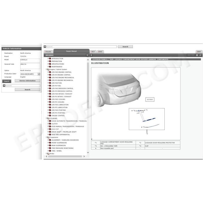 TOYOTA COROLLA 2013 - 2018 SERVICE & REPAIR MANUAL