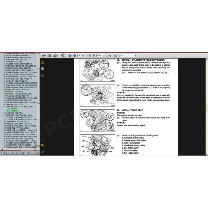 TOYOTA COROLLA 2000 - 2007 SERVICE & REPAIR MANUAL