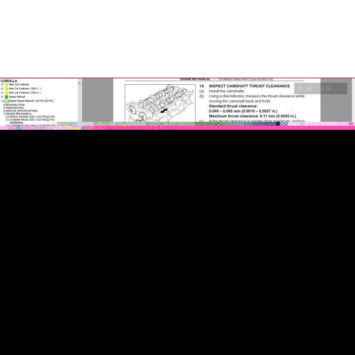 TOYOTA COROLLA 2000 - 2007 SERVICE & REPAIR MANUAL