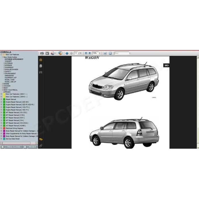 TOYOTA COROLLA 2000 - 2007 SERVICE & REPAIR MANUAL