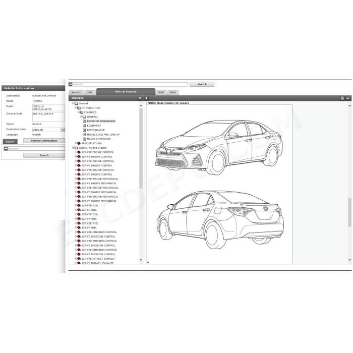 TOYOTA COROLLA / COROLLA ALTIS 2013 - 2019 SERVICE & REPAIR MANUAL