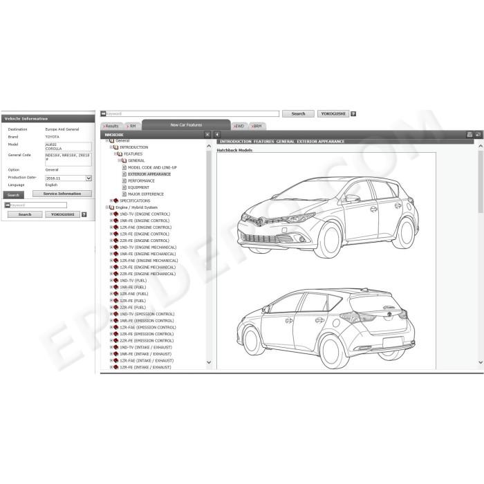 TOYOTA AURIS / COROLLA 2012 - 2019 SERVICE & REPAIR MANUAL