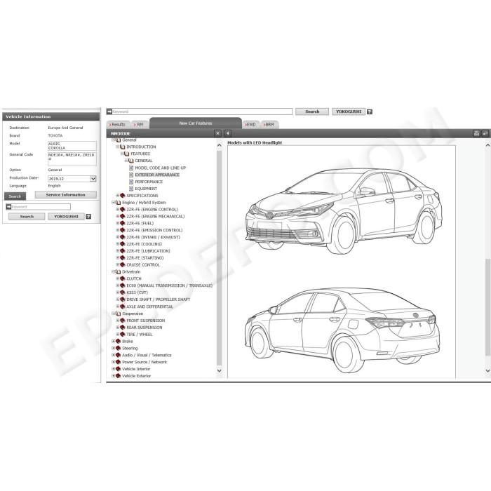 TOYOTA AURIS / COROLLA 2012 - 2019 SERVICE & REPAIR MANUAL
