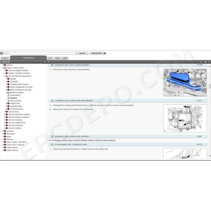 TOYOTA COROLLA HYBRID 2016 - 2018 SERVICE & REPAIR MANUAL
