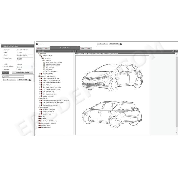 TOYOTA COROLLA HYBRID 2016 - 2018 SERVICE & REPAIR MANUAL