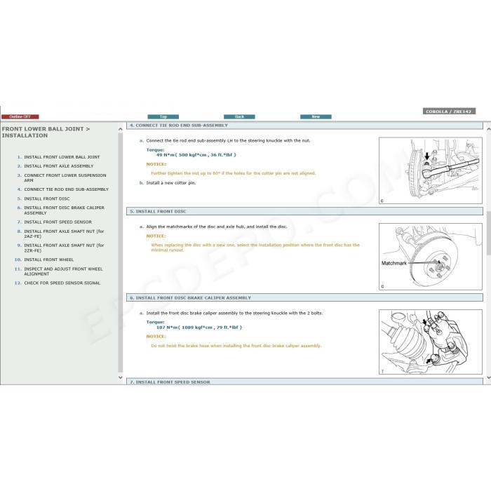 TOYOTA COROLLA 2008 - 2013 SERVICE & REPAIR MANUAL