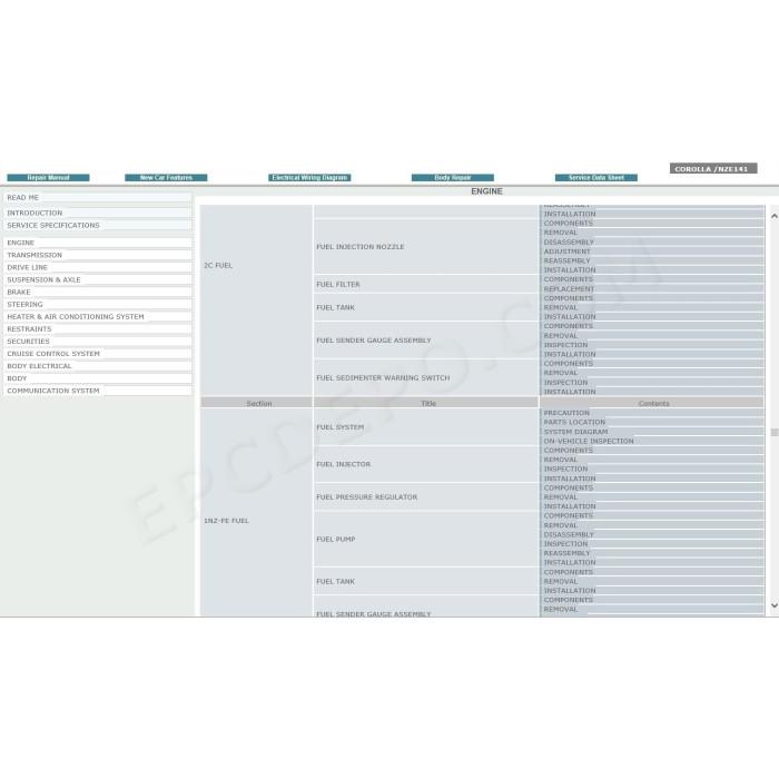 TOYOTA COROLLA 2007 - 2013 SERVICE & REPAIR MANUAL