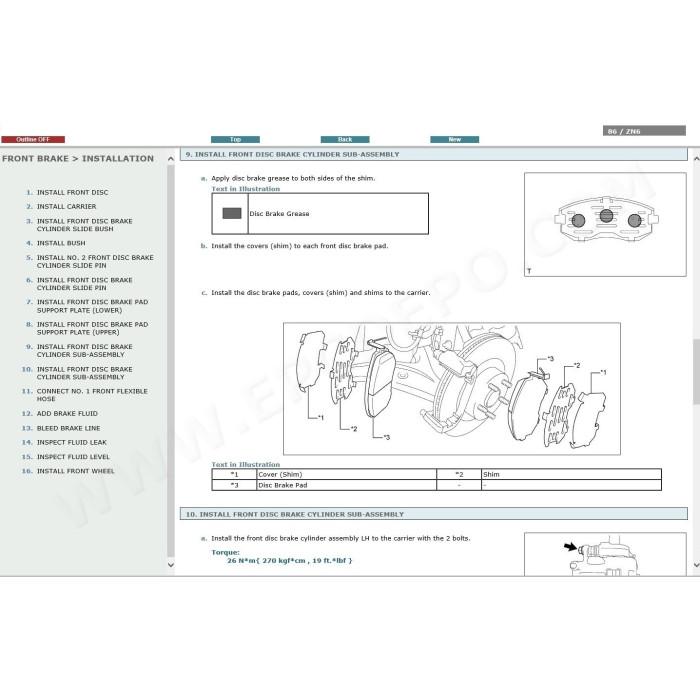 TOYOTA GT86 2012 - 2021 SERVICE & REPAIR MANUAL