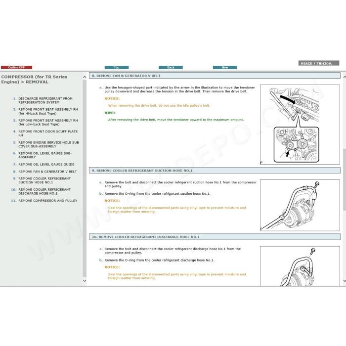 TOYOTA HIACE 2005 - 2019 SERVICE & REPAIR MANUAL