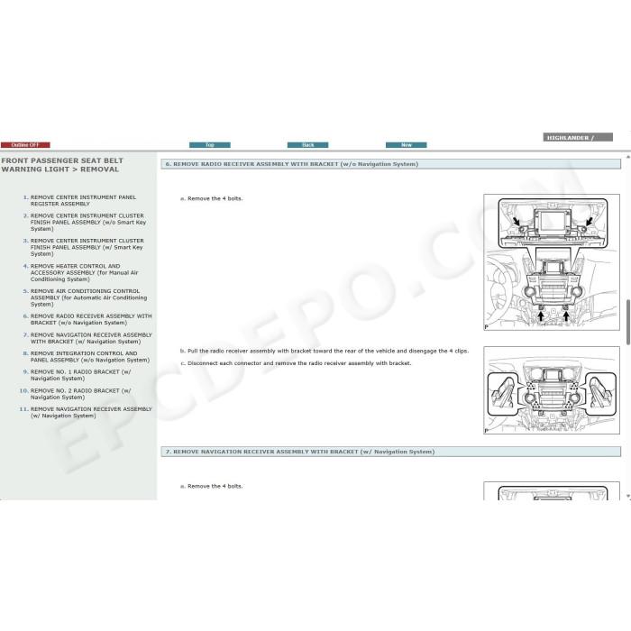 TOYOTA HIGHLANDER 2007 - 2013 SERVICE & REPAIR MANUAL