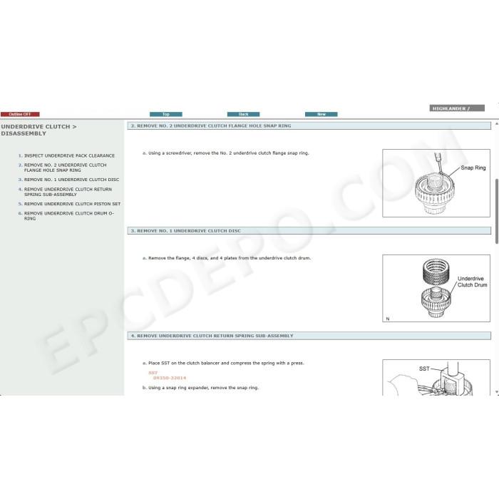 TOYOTA HIGHLANDER 2007 - 2013 SERVICE & REPAIR MANUAL