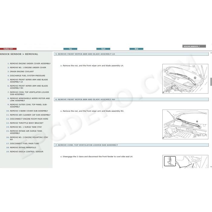 TOYOTA HIGHLANDER 2007 - 2013 SERVICE & REPAIR MANUAL